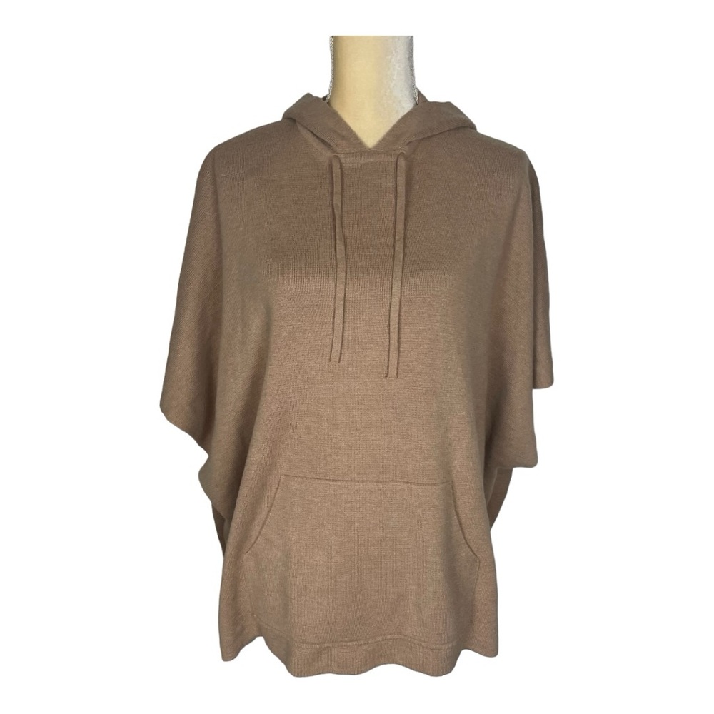 Lou‎ & Grey Batwing Sweater Front Pocket Hood Tan Size XS / S